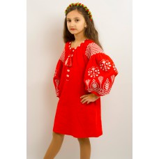 Embroidered costume for girl "Luxury" red